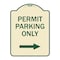 Signmission Permit Parking With Right Arrow Heavy-Gauge Aluminum Architectural Sign, 24" x 18", TG-1824-23326 A-DES-TG-1824-23326 - alternate 1